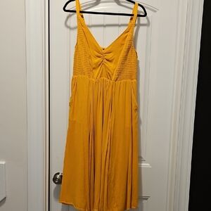 torrid Sunflower Yellow Midi Sundress with Smocked Bodice And Pockets